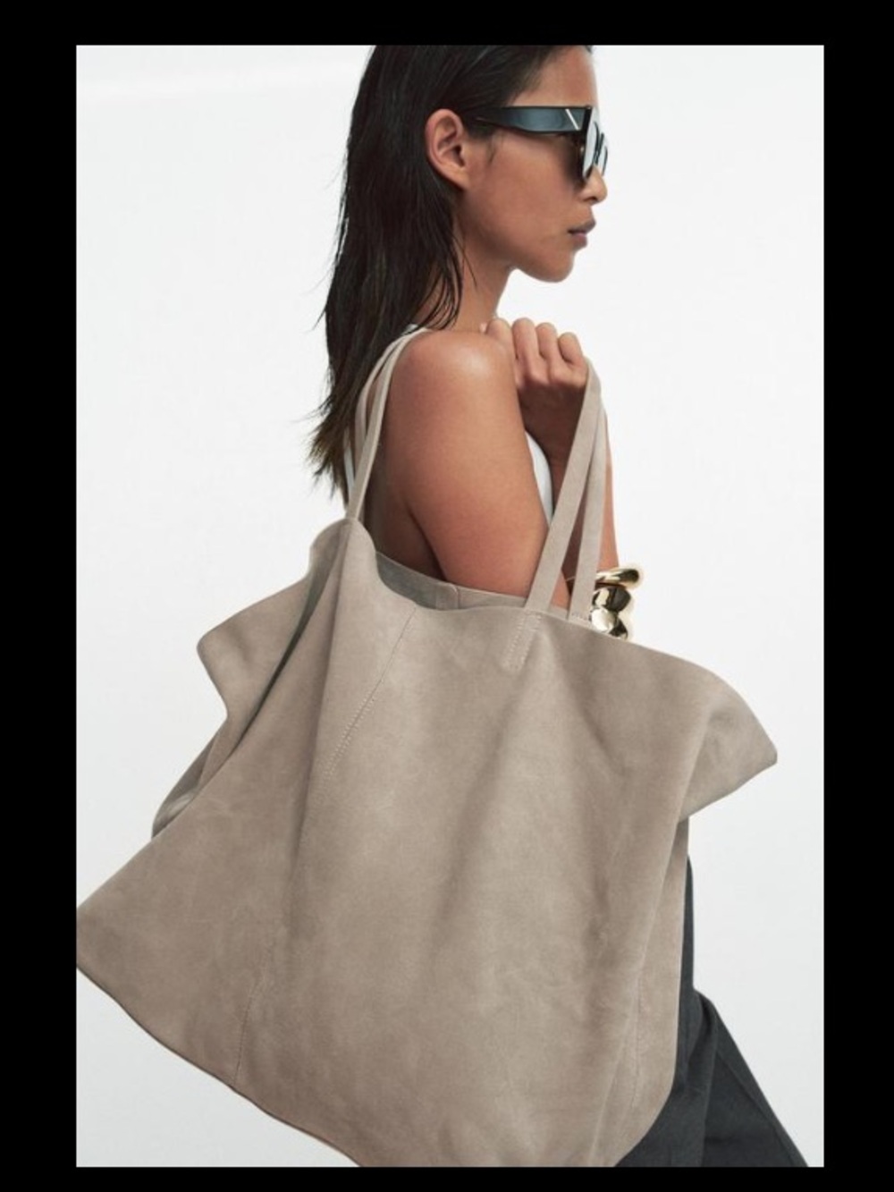 ZARA MAXI SPLIT LEATHER SHOPPER